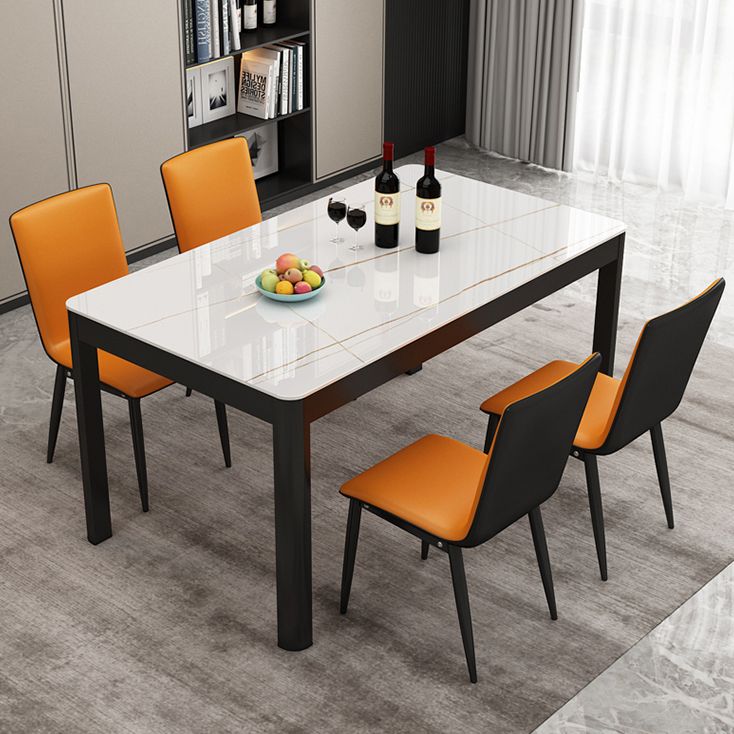 Metal Modern Rectangle Indoor Table Glass Top Table for Dining Room Clearhalo 'Dining Tables & Seating' 'Dining Tables' 'dining_table' 'furn' 'furn_dining_table' 'Furniture' 'furniture_dining_table' 'Kitchen & Dining Furniture' 'kitchen' 'kitchen_dining_table' 1200x1200_e8f5ef51-57cf-416b-838a-f115f91bffb1