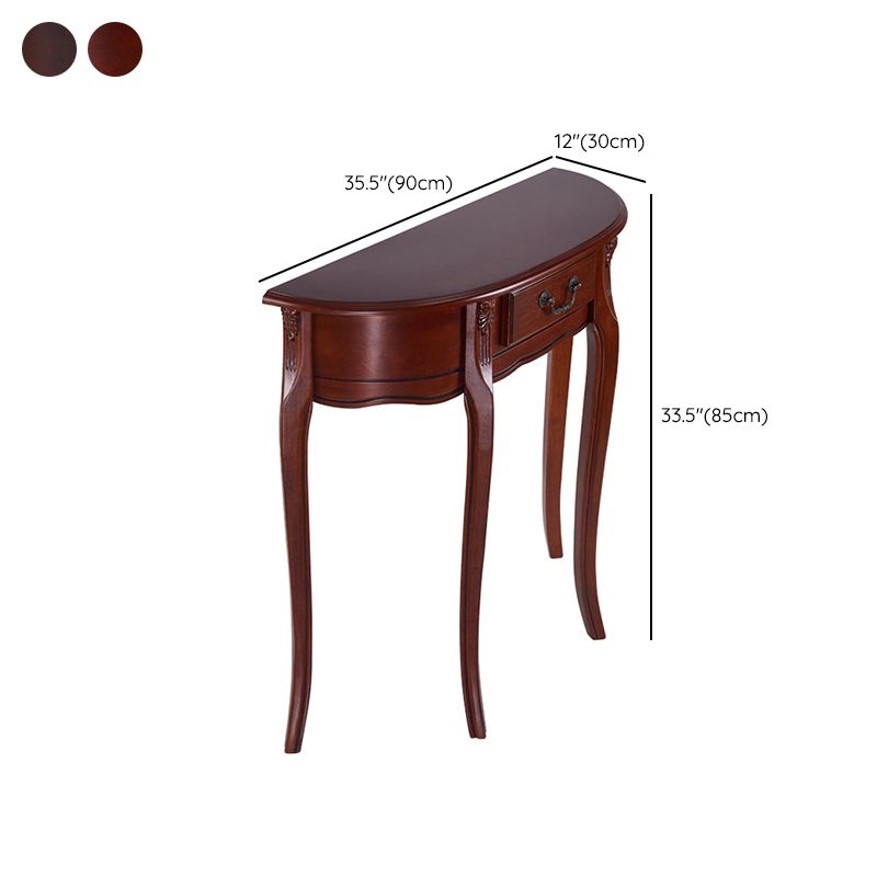 Tavolo di accento di legno moderno di metà secolo Tavolo da divano di divano mezza luna per Hall