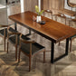 産業1/4/5/7ピース家具ソリッドウッド長方形のダイニングルームセットブラウン