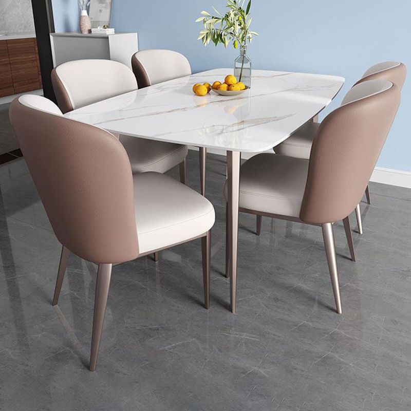 コンテンポラリースタイル1/2/5/7ピースダイニングチェアセットストーン長方形の家具