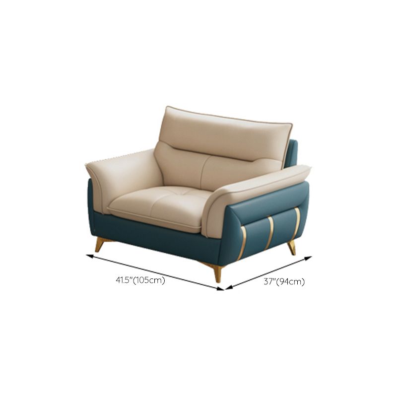 Divano sezionale in pelle autentica da 35,82 "divano ad alta crema con cuscino