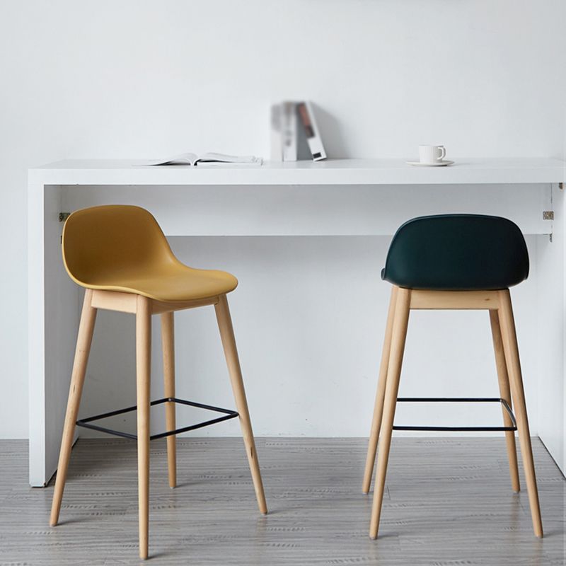 Scandinavian Wood Counter Stools Plastic Low Back Bar Stools with Footrest Clearhalo 'Bar Furniture' 'Bar Stools' 'bar_stools' 'furn' 'furn_bar_stools' 'furniture_bar_stools' 'Kitchen & Dining Furniture' 'kitchen&dining_furn' 'kitchen' 'kitchen_furn' Furniture' 1200x1200_e8f9339e-4322-4f57-8b8b-648c87e3c909