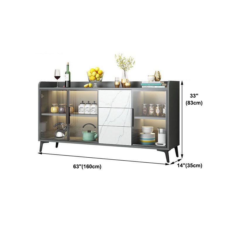 Buffet en bois d'ingénierie Stand de buffet contemporain pour salle à manger