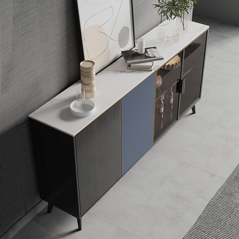 Rittangolo Sinterizzato Sinterite Siete di stoccaggio glam con cassetti e porte