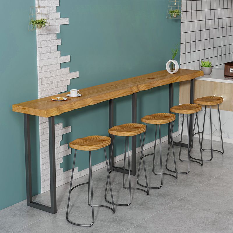 Tavolo da pranzo da bar in legno di pino Tavolo da bar moderno rettangolare per balcone del negozio di tè al latte