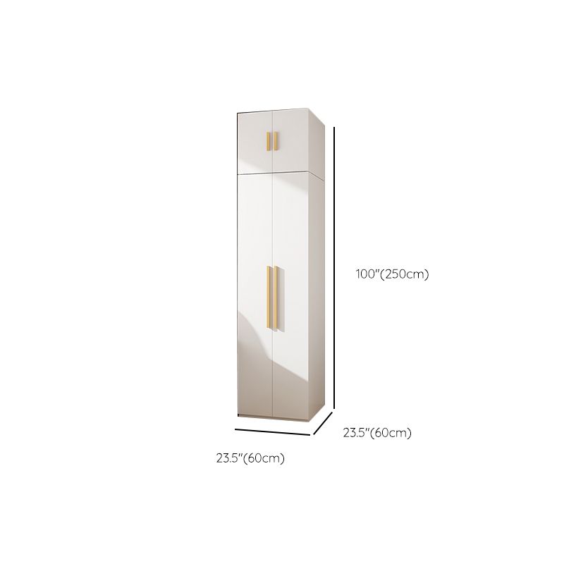 Modern Metal Wardrobe Armoire Freestanding Wardrobe in White Clearhalo 'Armoires & Wardrobes' 'armoires_wardrobes' 'Bedroom Furniture' 'furn' 'furn_armoires_wardrobes' 'Furniture' 1200x1200_e8fc90bc-382c-40b7-8470-0143fd2c0df9