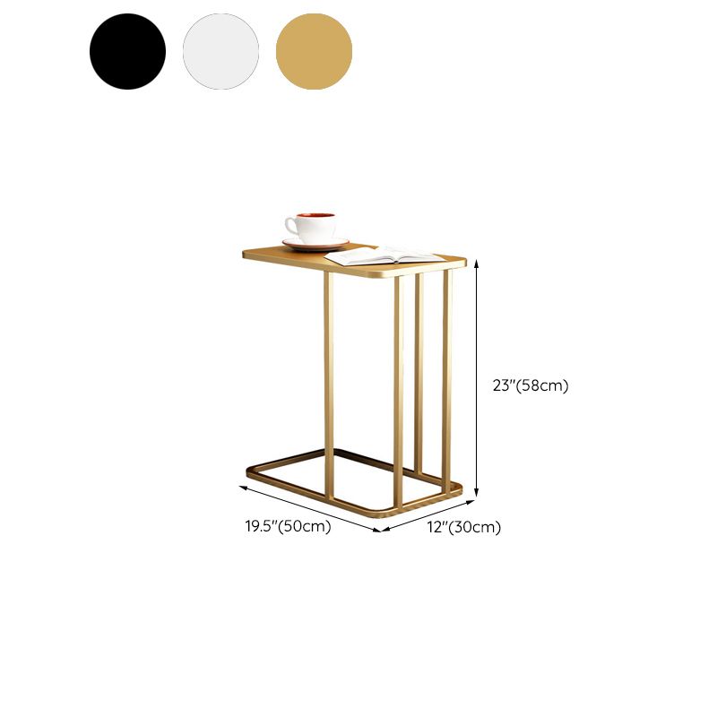 Mesa lateral C de mediados de siglo C pizarra/mesa de extremo rectangular de metal superior