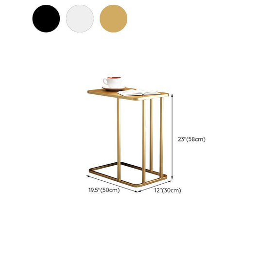 Mesa lateral C de mediados de siglo C pizarra/mesa de extremo rectangular de metal superior