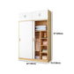 Modern Style Home Wardrobe Armoire Beech Wood and Engineered Wood Storage Wardrobe Cabinet