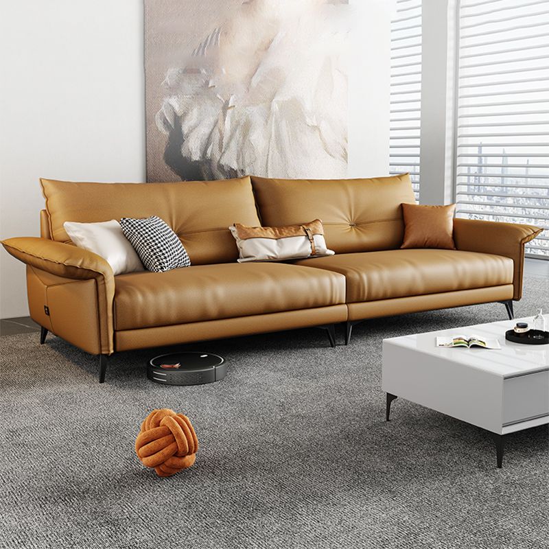Contemporary Dark Brown Cushions Standard Pillow Top Arm Settee Clearhalo 'furn' 'furn_sofas' 'Furniture' 'Living Room Furniture' 'Sofa' 'sofas' 1200x1200_e8fdce79-b5ef-4f57-9ef9-daf85e86c3fc