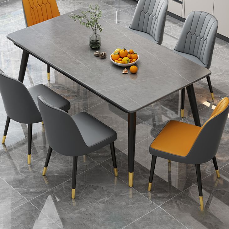 Industrial Style Home Sintered Stone Dining Table Rectangle Table with 4 Legs Carbon Steel Base Clearhalo ' dining_table' 'Dining Tables & Seating' 'Dining Tables' 'furn' 'furn_dining_table' 'Furniture' 'furniture_dining_table' 'Kitchen & Dining Furniture' 'kitchen&dining_furn' 'kitchen' 'kitchen_dining_table' 1200x1200_e9005f61-5ddb-4250-aec7-a8acdbcf7307
