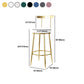 Fabric Round Seat Bar Stools Low Back Gold Iron Base Barstool for Home