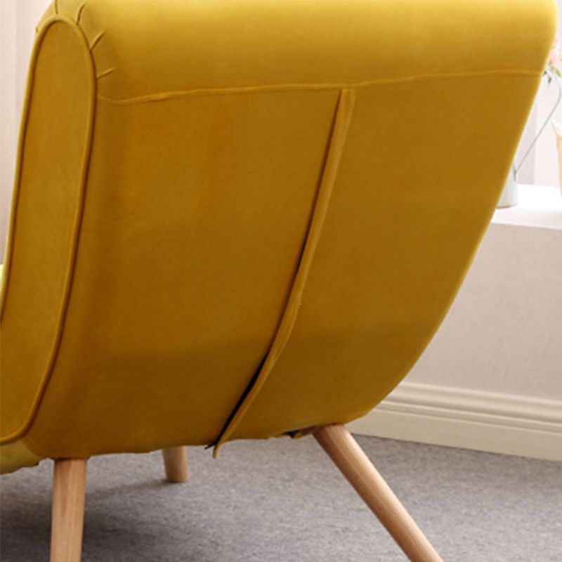 Contemporary Armless with Ottoman Basic Four Leg Lounge Accent Chair