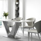 Table de salle à manger de style moderne Table de dîner en pierre rectangulaire en blanc