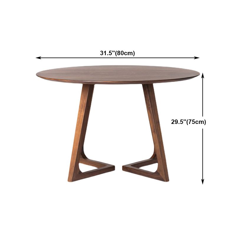 Modern Solid Wood Dining Room Collection Double Pedestal Dining Table in Walnut Clearhalo 'Dining Tables & Seating' 'Dining Tables' 'dining_table' 'furn' 'furn_dining_table' 'Furniture' 'Kitchen & Dining Furniture' 1200x1200_e9030e46-6aa4-40a6-ab14-6c55b95ac020