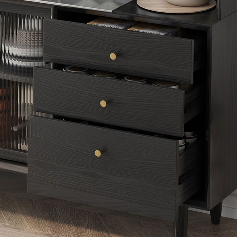 Puertas correderas contemporáneas Mesa de buffet de madera maciza con 3 cajones