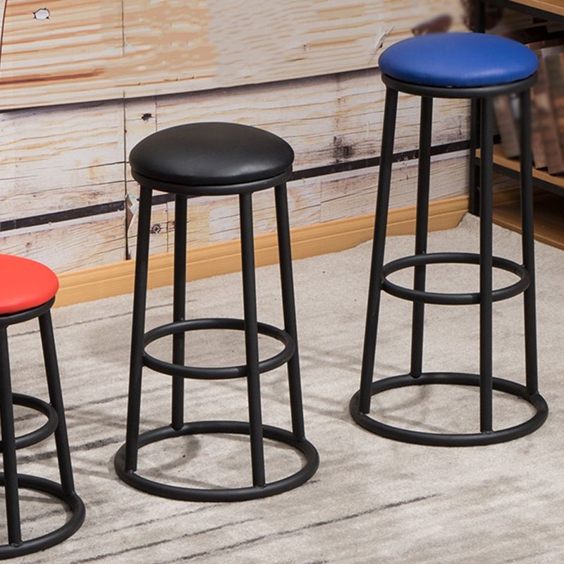 Modern Armless Backless Counter Stool Steel Dessert Shop Bar Stool with Cushion and Pedal Clearhalo 'Bar Furniture' 'Bar Stools' 'bar_stools' 'furn' 'furn_bar_stools' 'furniture_bar_stools' 'Kitchen & Dining Furniture' 'kitchen&dining_furn' 'kitchen' 'kitchen_furn' Furniture' 1200x1200_e9057520-5ad8-47db-9d14-d43aeea773f9