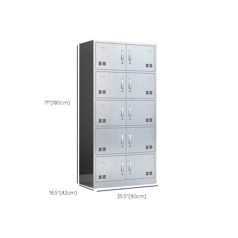 Modern Chrome Storage Cabinet for Bathroom Metal Cabinet with Hinged Doors Clearhalo 'Armoires & Wardrobes' 'armoires_wardrobes' 'Bedroom Furniture' 'furn' 'furn_armoires_wardrobes' 'Furniture' 1200x1200_e90645c7-0936-47bc-99ba-970133dad855