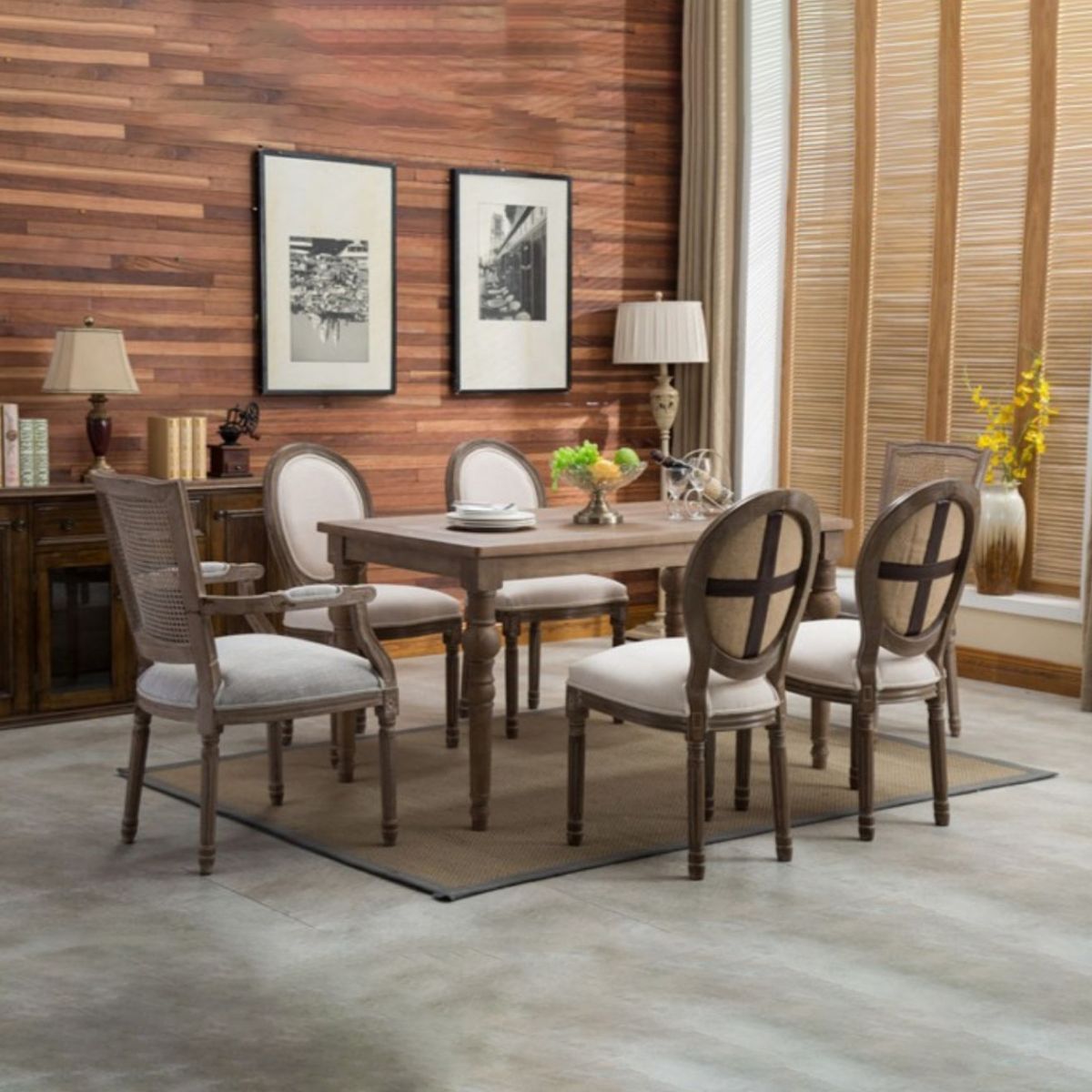 Farmhouse Dining Chair with Wood Legs King Louis Back Side Chair for Home Use Clearhalo ' kitchen&dining_furn' 'Dining Chairs' 'Dining Tables & Seating' 'dining_chair' 'furn' 'furn_dining_chair' 'Furniture' 'furniture_dining_chair' 'Kitchen & Dining Furniture' 'kitchen' 1200x1200_e907a424-2b7e-4cc2-b0a1-11449da5889a