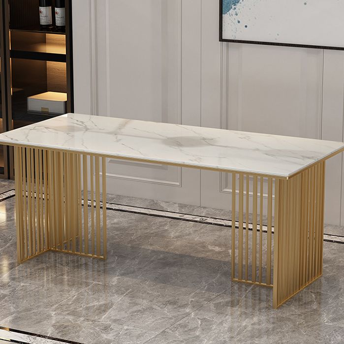 Rectangle Dining Table Traditional Luxury Dining Table with Iron Base Clearhalo 'Dining Tables & Seating' 'Dining Tables' 'dining_table' 'furn' 'furn_dining_table' 'Furniture' 'furniture_dining_table' 'Kitchen & Dining Furniture' 'kitchen' 'kitchen_dining_table' 1200x1200_e90850cc-ff1d-4f3e-a5fb-22916c7780b4