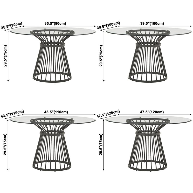 Round Transparent Dining Table Pine Glass Table Modern Style with Pedestal Clearhalo ' dining_table' 'Dining Tables & Seating' 'Dining Tables' 'furn' 'furn_dining_table' 'Furniture' 'furniture_dining_table' 'Kitchen & Dining Furniture' 'kitchen&dining_furn' 'kitchen' 'kitchen_dining_table' 1200x1200_e908c143-9324-4fc2-92bc-ccb6c2ff37b6