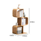 Natural Geometric Bookcase Contemporary Open Back Bamboo Shelf