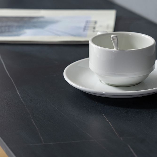 Nordic Bar Table Stone Top Bistro Table with Gold Double Pedestal