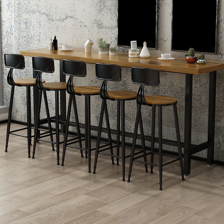 Armless Dining Stool Contemporary Bar Stool with Black Metal Base Clearhalo 'Bar Furniture' 'Bar Stools' 'bar_stools' 'furn' 'furn_bar_stools' 'Furniture' 'Kitchen & Dining Furniture' 1200x1200_e90d7617-a2fd-4e29-9d68-06f7bb2c7a87