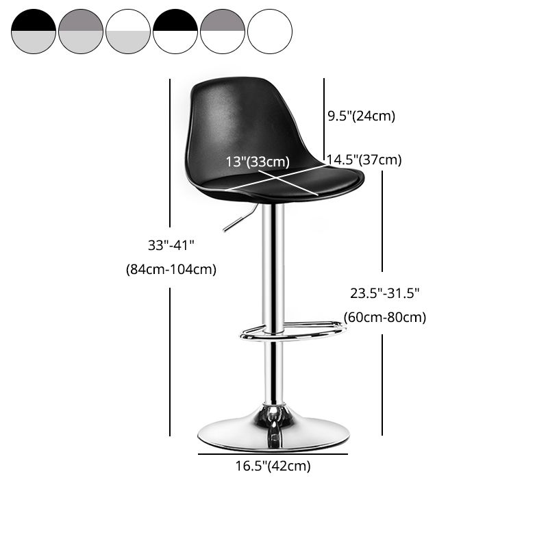 Contemporary Swivel Adjustable Height Bar-stool Indoor Bar Stool with Low Back Clearhalo 'Bar Furniture' 'Bar Stools' 'bar_stools' 'furn' 'furn_bar_stools' 'furniture_bar_stools' 'Kitchen & Dining Furniture' 'kitchen&dining_furn' 'kitchen' 'kitchen_furn' Furniture' 1200x1200_e90da8e4-5529-425f-889c-654e86ba043e