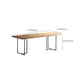 Brown Solid Wood Dining Table Industrial Table with Metal Frame Clearhalo 'Dining Tables & Seating' 'Dining Tables' 'dining_table' 'furn' 'furn_dining_table' 'Furniture' 'Kitchen & Dining Furniture' 1200x1200_e90e39ba-632c-49d3-b650-052cf17e6c1e