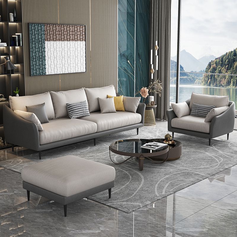 82.67 "L Faux Cuero Contemporáneo Sofá estándar de brazo inclinado