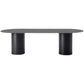 Mesa de comedor de madera maciza natural, muebles modernos con pedestal doble para oficina