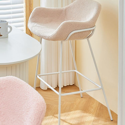 Scandinavian Upholstered Armed Bar Stool Matte Finish Footrest Home Stool Clearhalo 'Bar Furniture' 'Bar Stools' 'bar_stools' 'furn' 'furn_bar_stools' 'Furniture' 'furniture_bar_stools' 'Kitchen & Dining Furniture' 1200x1200_e90f9c66-a6e4-408f-bbd3-368604bf1b67