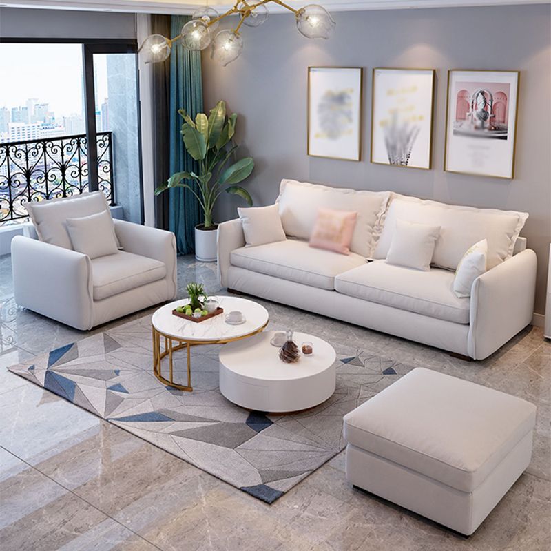 Coupage en cuir faux et en coton canapé canapé carré canapé canapé avec oreillers