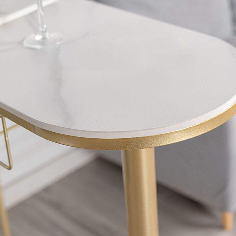 Glam Stone Bar Tafel Set 1/3 stukken tegen tafel met metalen krukken