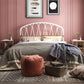 Glam Metallic open-frame bed met gebogen hoofdeinde, 45,3 "Tall
