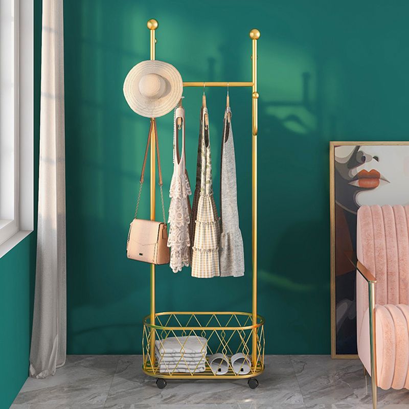 Gorgeous Metal Coat Hanger Plain Basket Storage Coat Rack with Coat Hooks Clearhalo 'Entry & Mudroom Furniture' 'furn' 'furn_hall_tree_coat_racks' 'Furniture' 'Hall Trees & Coat Racks' 'hall_tree_coat_racks' 1200x1200_e915f9de-1c19-45b5-bb0f-39cf52e223d9