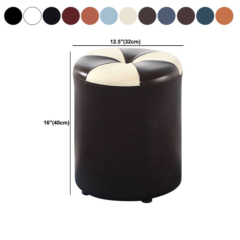 Blue Modern Pouf Faux Leather Stain Resistant Round Pouf for Drawing Room Clearhalo 'furn' 'furn_ottomans_poufs' 'Furniture' 'Living Room Furniture' 'Ottomans & Poufs' 'ottomans_poufs' 1200x1200_e91798e0-6e8e-4189-837b-35a69af9c72f