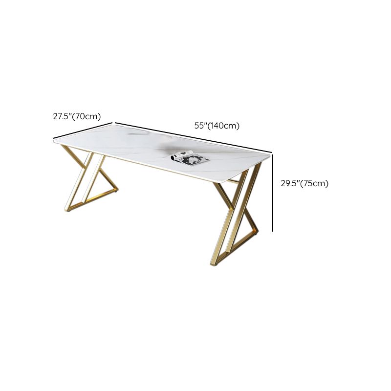 29,25 pollici H Classic Glam Office Desk White RECTALGLY Desk