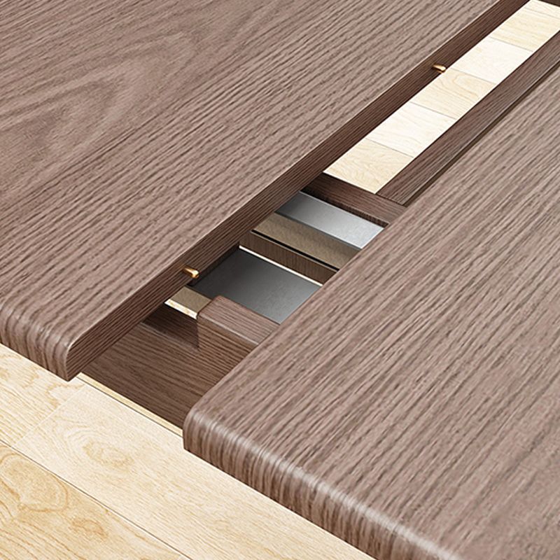 Extendable Solid Wood Dining Table Rectangular Table for Home