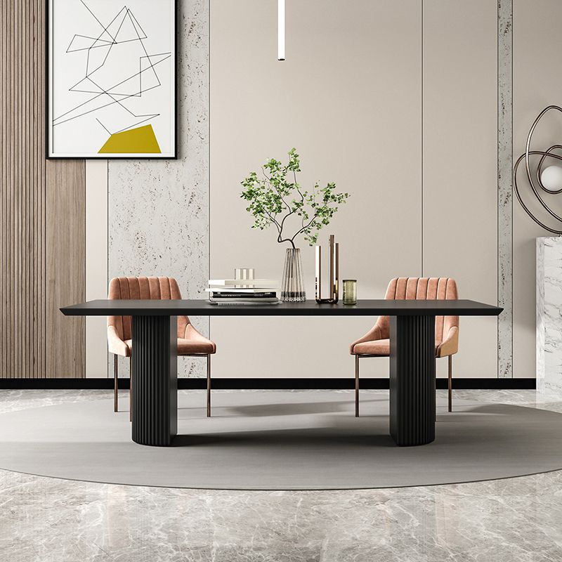 Simple Black Solid Wood Dining Table Rectangle Shape Standard Dining Table for Kitchen Clearhalo ' dining_table' 'Dining Tables & Seating' 'Dining Tables' 'furn' 'furn_dining_table' 'Furniture' 'furniture_dining_table' 'Kitchen & Dining Furniture' 'kitchen&dining_furn' 'kitchen' 'kitchen_dining_table' 1200x1200_e91bc82c-e421-44ee-a62a-dfeac1545c6b