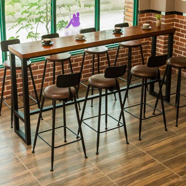 Tavolo da vino in legno massiccio interno tavolo da rettangolo poggiapiedi altezza da pub tavolo da pub