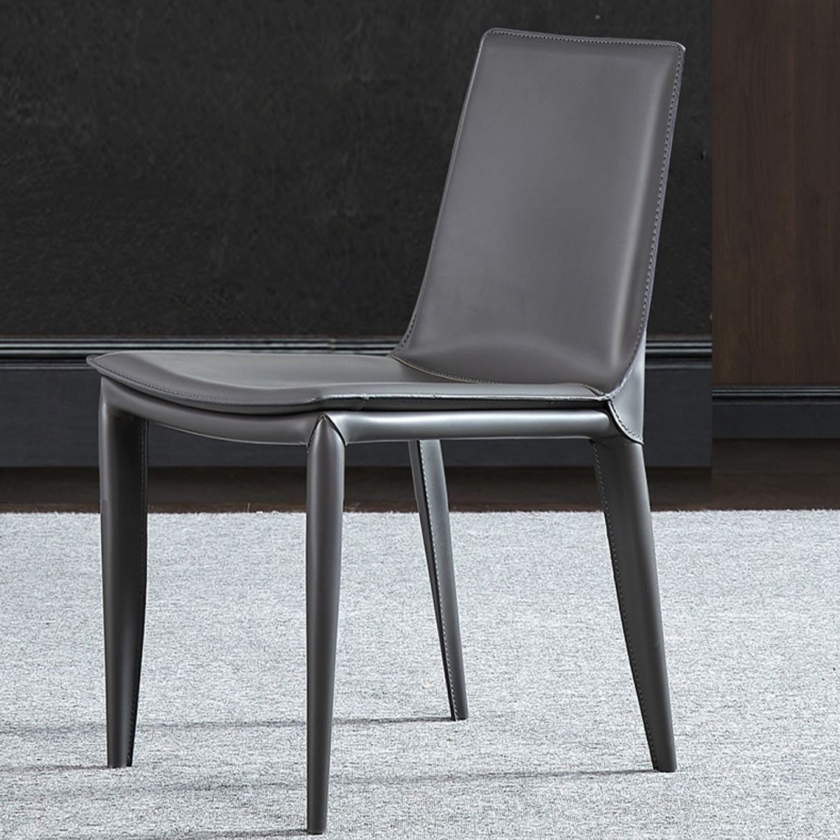 Modern Leather Armless Dining Chair Metal Dining Chairs for Restaurant Use Clearhalo ' kitchen&dining_furn' 'Dining Chairs' 'Dining Tables & Seating' 'dining_chair' 'furn' 'furn_dining_chair' 'Furniture' 'furniture_dining_chair' 'Kitchen & Dining Furniture' 'kitchen' 1200x1200_e91d30e0-aaf4-48f4-924f-197d78f39559