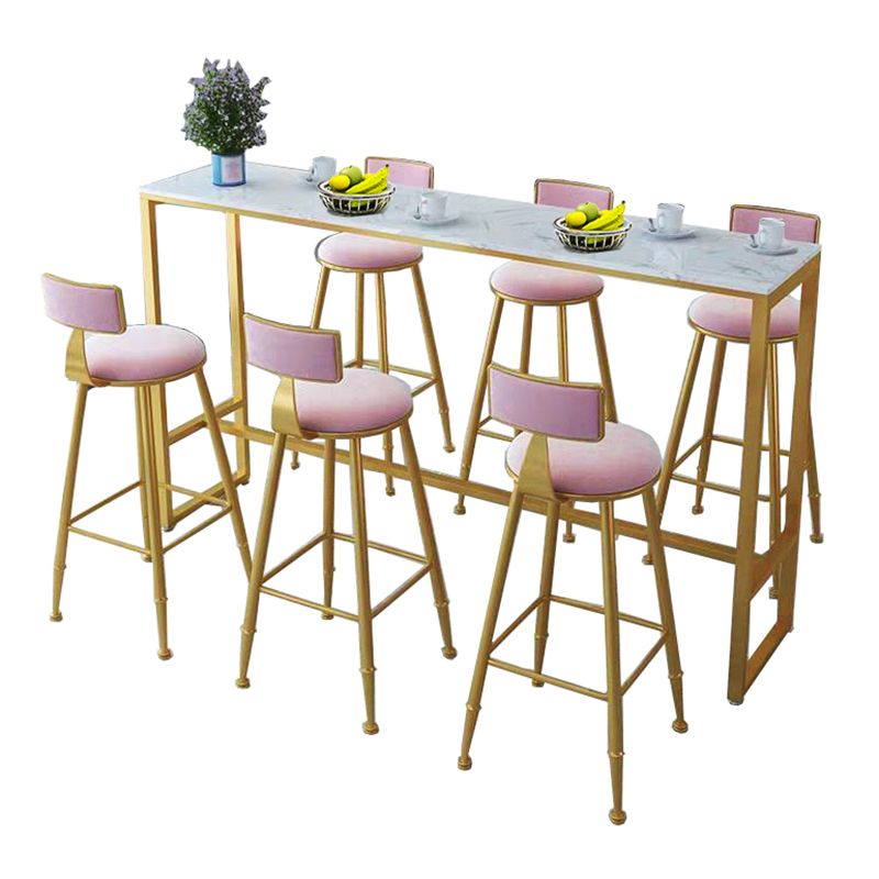 Tavolo da bistrot contemporaneo in pietra top rettangolo tavolo da cocktail bar interno in bianco