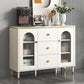 Scheda laterale Glam Sideboard Stone Glass con armadi e cassetti