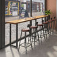 Pine Wood Bar Dining Table Industrial Bar Dining Table with Sled Base in Black Clearhalo 'Bar Furniture' 'Bar Tables' 'bar_tables' 'furn' 'furn_bar_tables' 'Furniture' 'furniture_bar_tables' 'Kitchen & Dining Furniture' 1200x1200_e91fa569-1e3c-427f-9210-e230c0615cf0