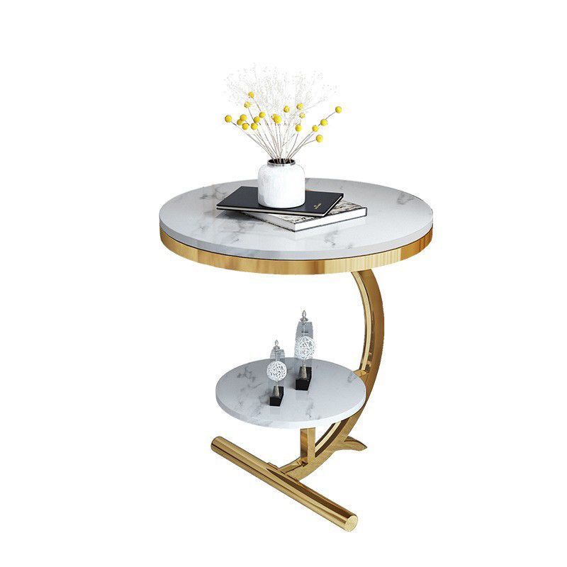 23,6 "großer Metall C Seitisch Modern Moderner rund schwarz/weißer Marmorendtisch