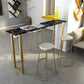 Glam Rectangle Bar Table Faux Marble Trestle Base Bistro Bar Desk Clearhalo 'Bar Furniture' 'Bar Tables' 'bar_tables' 'furn' 'furn_bar_tables' 'Furniture' 'Kitchen & Dining Furniture' 1200x1200_e9221161-c0c6-46d3-a82b-1e3212e2ff9e