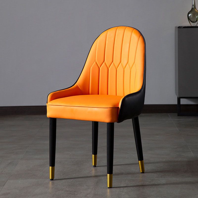 Scandinavian Upholstered Dining Chairs Arm Solid Back Dining Side Chair Clearhalo 'Dining Chairs' 'Dining Tables & Seating' 'dining_chair' 'furn' 'furn_dining_chair' 'Furniture' 'Kitchen & Dining Furniture' 1200x1200_e9221457-f933-40d4-9c06-e0124aa4df65