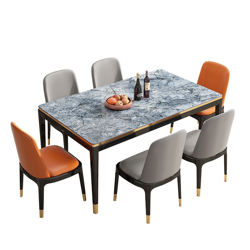 Medieval Modern Sintered Stone Dining Table Rectangle Kitchen Table with 4 Legs Clearhalo 'Dining Tables & Seating' 'Dining Tables' 'dining_table' 'furn' 'furn_dining_table' 'Furniture' 'furniture_dining_table' 'Kitchen & Dining Furniture' 'kitchen' 'kitchen_dining_table' 1200x1200_e9228f9c-d21e-4bd0-a490-82f603ab04f8
